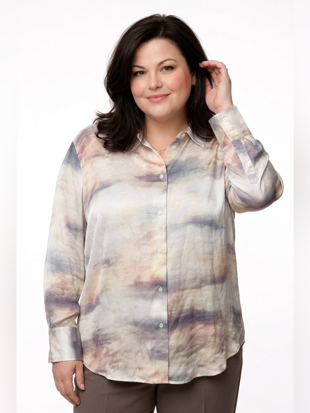 Satiny oversized blouse